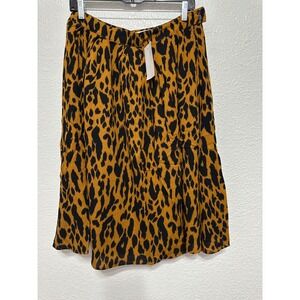 NWT Tulip B Designed by J317 Leopard Print Midi Skirt Tan Black XL
